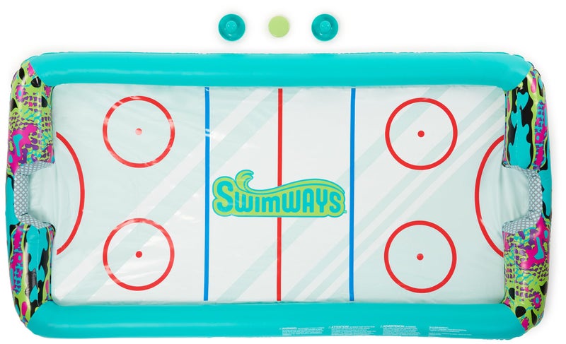 SwimWays Hydro Hockey Inflatable Water Floating Table Hockey Set Pool Toy for Kids Ages 5 - Image 2
