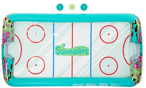 SwimWays Hydro Hockey Inflatable Water Floating Table Hockey Set Pool Toy for Kids Ages 5 - Image 1
