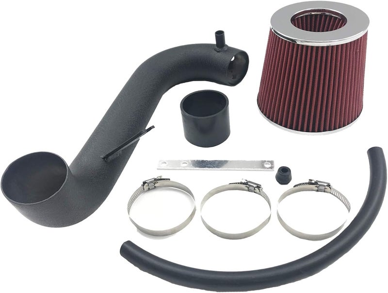 MOOSUN 2.5 Inch Cold Air Intake Kit with Filter Fit for Honda Civic 2001 2002 2003 2004 2005 DX/LX/EX/GX/VP AT/MT 1.7L (Black Tube & Red Filter) - Image 3