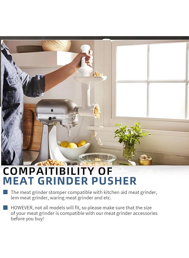 erorex Universal Meat Grinder Pusher Stomper For Kitchenaid Meat Food Grinder Parts Meat Grinder Attachments Replacement For Lem Meat Grinder Pusher Tool 9.6 Inch Hdpe Food Grade Material 2 Pcs - Image 4