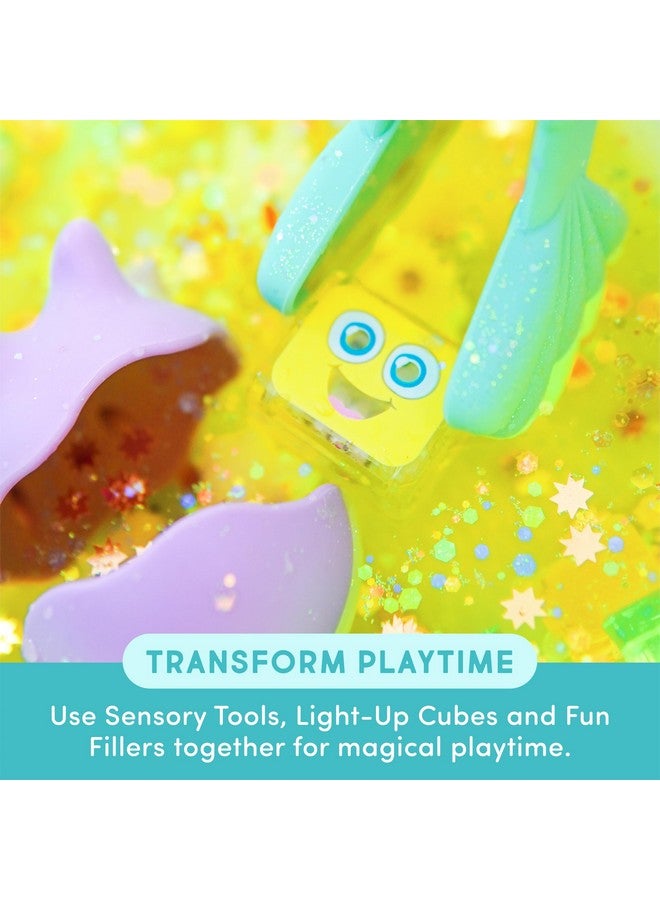 Glo Pals Glo Pals Fine Motor Tools Sensory Play Pack Bundle with Pick-Up Pals Sensory Tools, Yellow Alex Light-Up Cubes, & Under The Sea Fun Fillers (Fun in The Sun)  - Image 4
