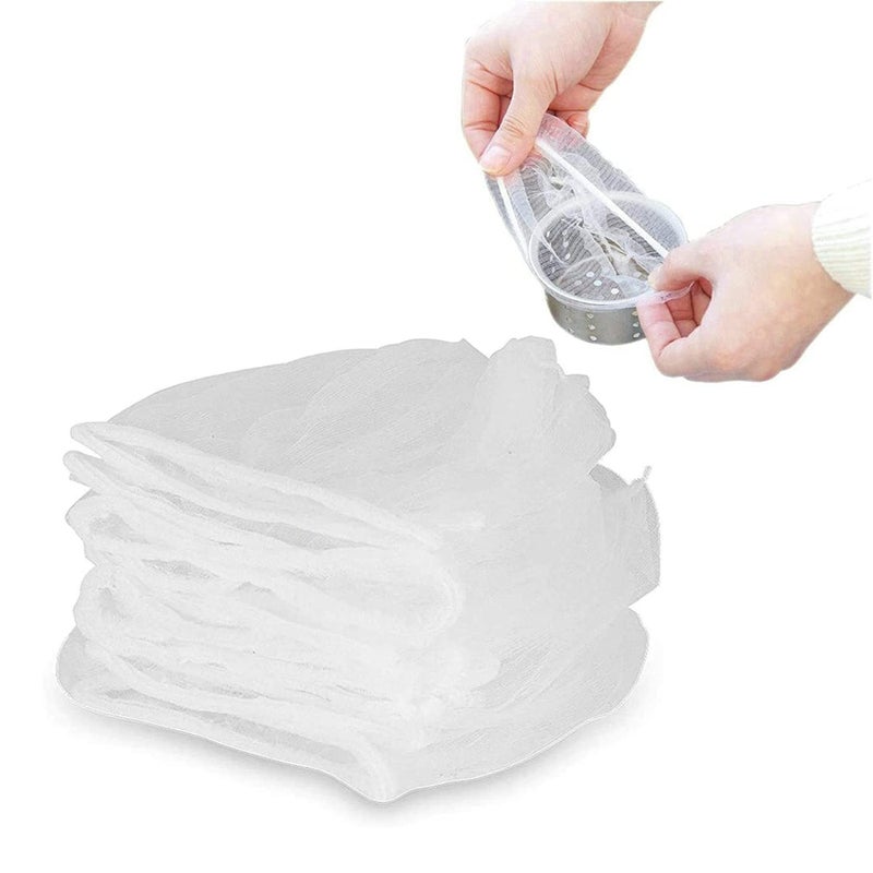 JZS Disposable Sink Garbage Bags, Flexible and Extendable Sink Strainer Bags for Kitchen Bathroom Sink Filter, White (100 Pcs) - Image 1