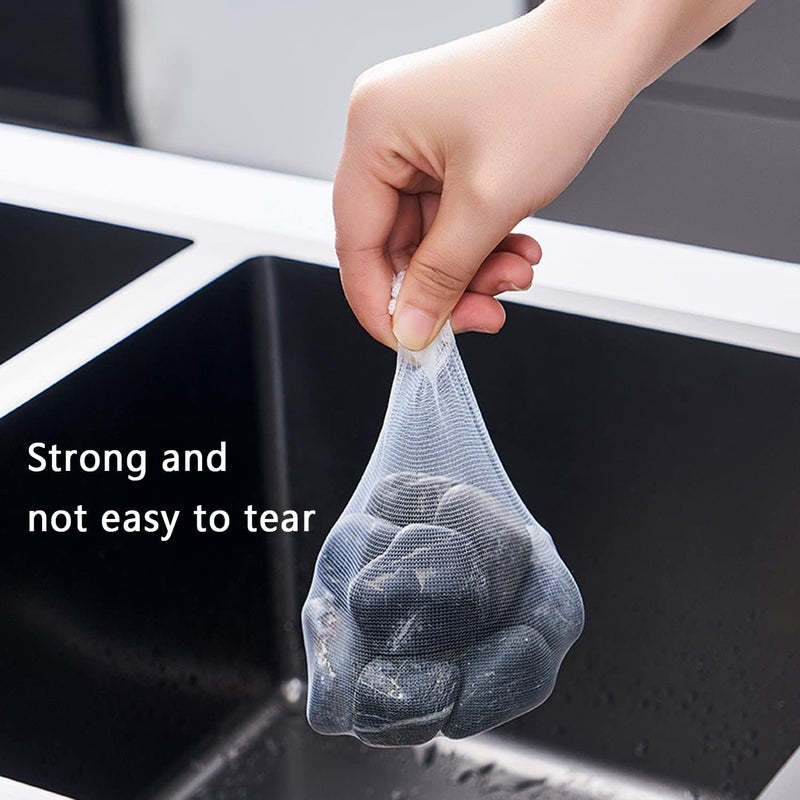 JZS Disposable Sink Garbage Bags, Flexible and Extendable Sink Strainer Bags for Kitchen Bathroom Sink Filter, White (100 Pcs) - Image 3