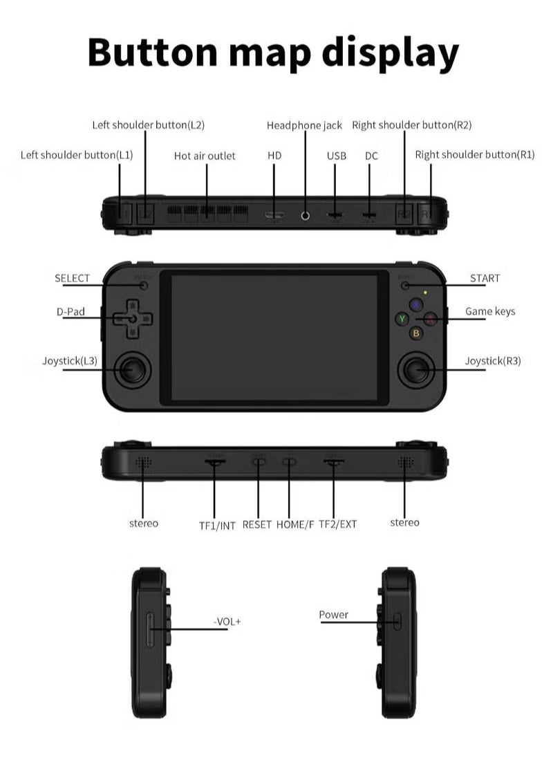 ANBERNIC  - RG552 Handheld Android/Linux Dual System Game Console, High-Speed EMMC 5.1, Built-in 6400 mAh Battery, 5.36-inch Touch Screen (16+64GB, 17000+ Games, Black) - Image 1