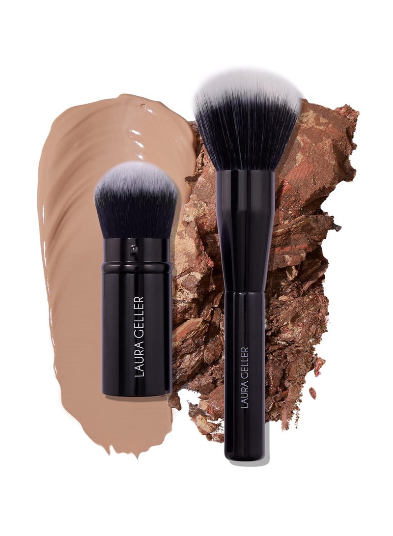 LAURA GELLER NEW YORK Better Together Two Piece Makeup Brush Set for Powders and Foundation  - Image 1