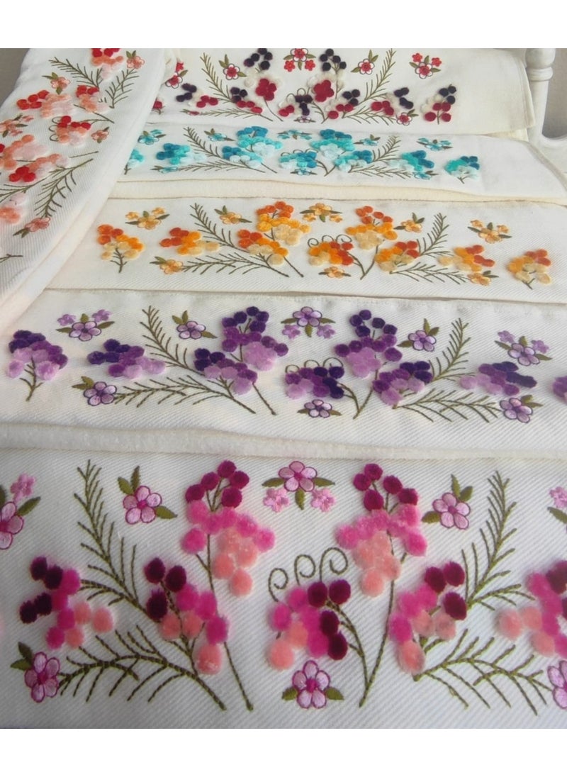 FIESTA Soft Velvet Towel 6 Pieces 3D Tufting Printed 50X90 cm  - Image 4