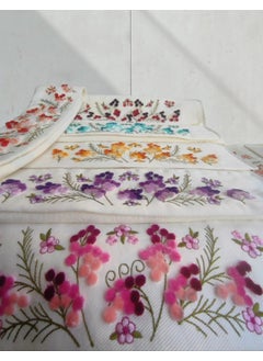 FIESTA Soft Velvet Towel 6 Pieces 3D Tufting Printed 50X90 cm  - Image 1