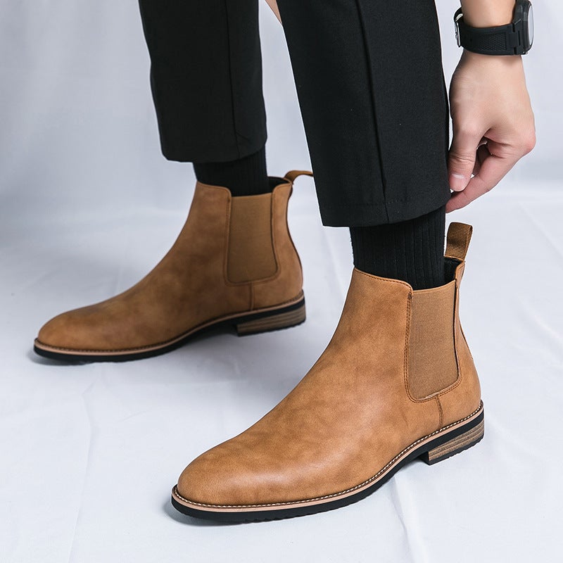 High-Top Leg Casual Leather Boots Plus Size British Wind Men'S Shoes Retro Fashion Pointed Martin Boots A Generation Of Hair - Image 5