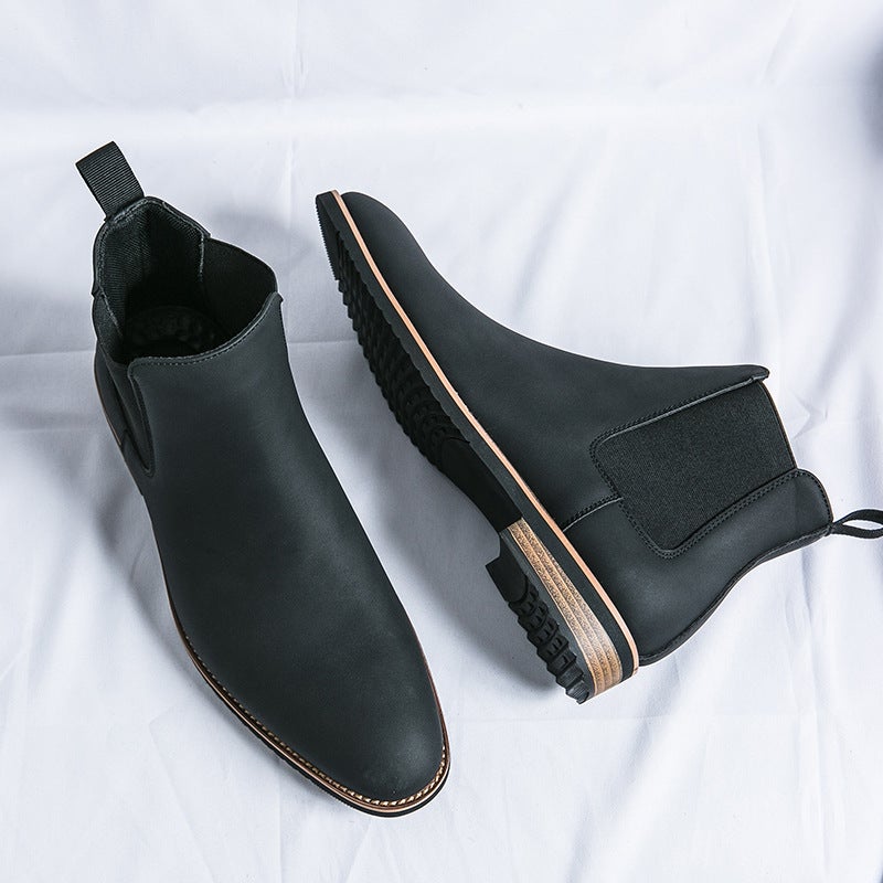 High-Top Leg Casual Leather Boots Plus Size British Wind Men'S Shoes Retro Fashion Pointed Martin Boots A Generation Of Hair - Image 4