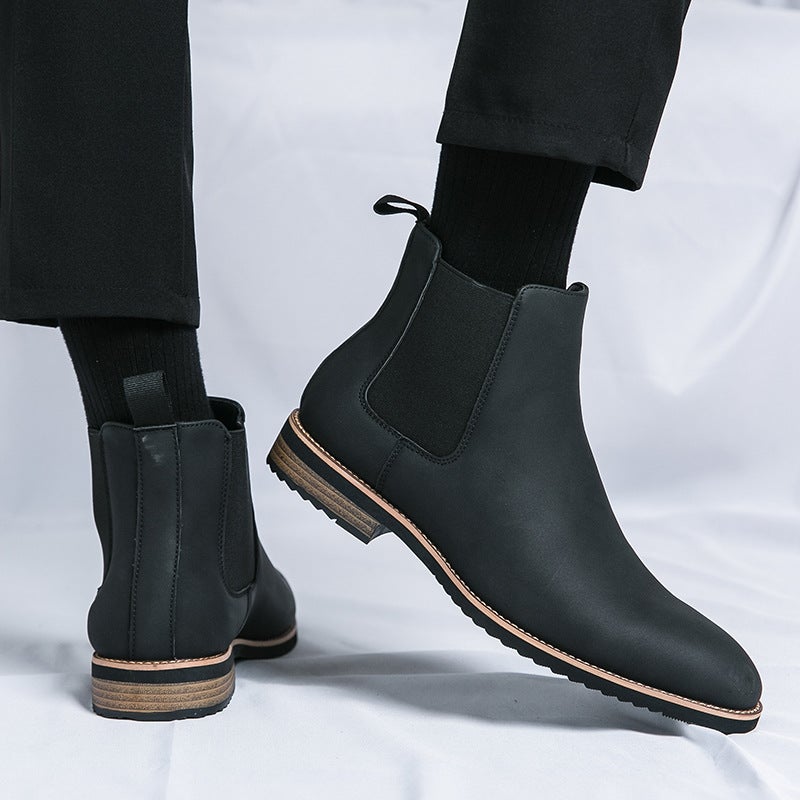 High-Top Leg Casual Leather Boots Plus Size British Wind Men'S Shoes Retro Fashion Pointed Martin Boots A Generation Of Hair - Image 2