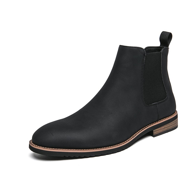 High-Top Leg Casual Leather Boots Plus Size British Wind Men'S Shoes Retro Fashion Pointed Martin Boots A Generation Of Hair - Image 1