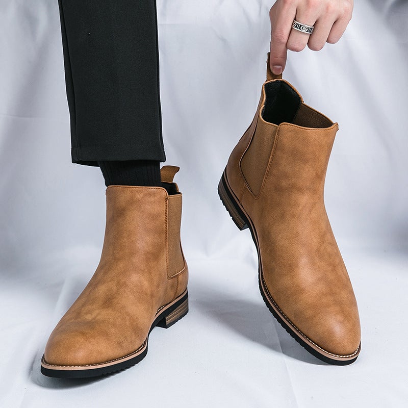 High-Top Leg Casual Leather Boots Plus Size British Wind Men'S Shoes Retro Fashion Pointed Martin Boots A Generation Of Hair - Image 3