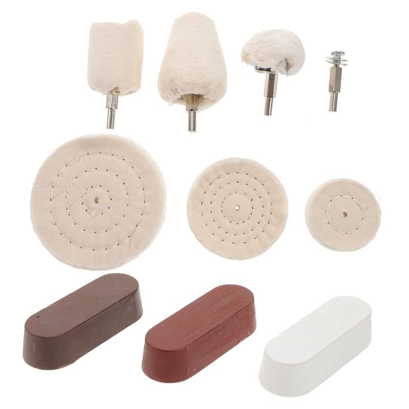 10pcs Polishing Cloth Wheel Bench Grinder Buffing Pads Drill Buffer Kit Wheel Polishing Set for Drill - Image 1