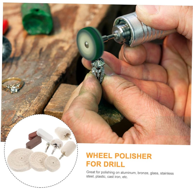 10pcs Polishing Cloth Wheel Bench Grinder Buffing Pads Drill Buffer Kit Wheel Polishing Set for Drill - Image 4