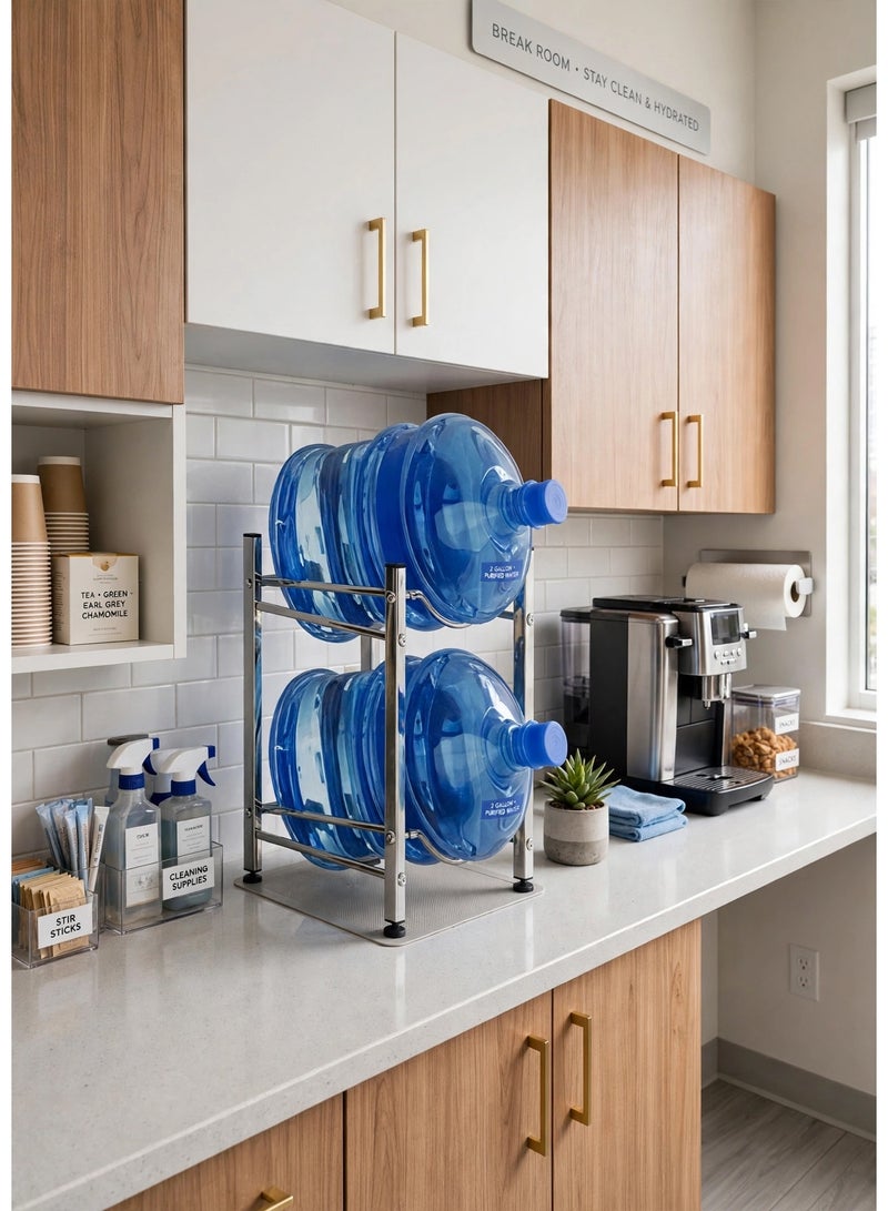 DubaiGallery Heavy Duty Bucket Storage Rack EU-364363 1PCS – Two Layer Water Bottle Organizer Stand, Space Saving Storage Solution for Large Drinking Water Containers, Home, Kitchen, Office and Commercial Use - Image 5
