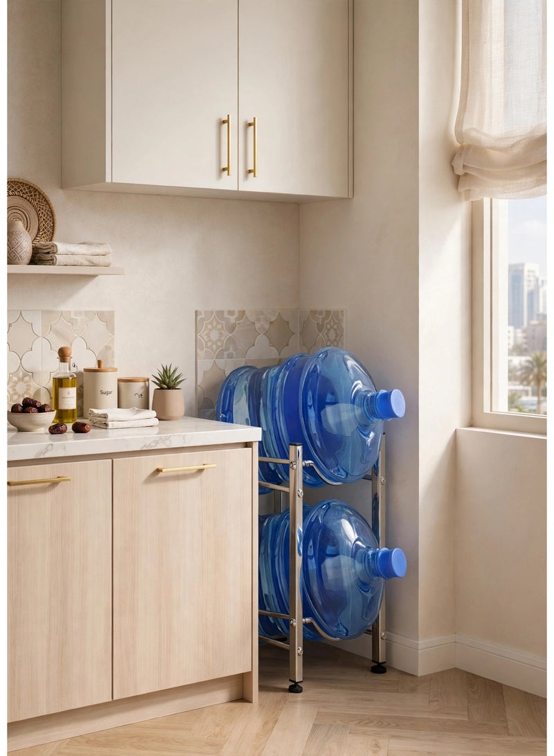 DubaiGallery Heavy Duty Bucket Storage Rack EU-364363 1PCS – Two Layer Water Bottle Organizer Stand, Space Saving Storage Solution for Large Drinking Water Containers, Home, Kitchen, Office and Commercial Use - Image 4
