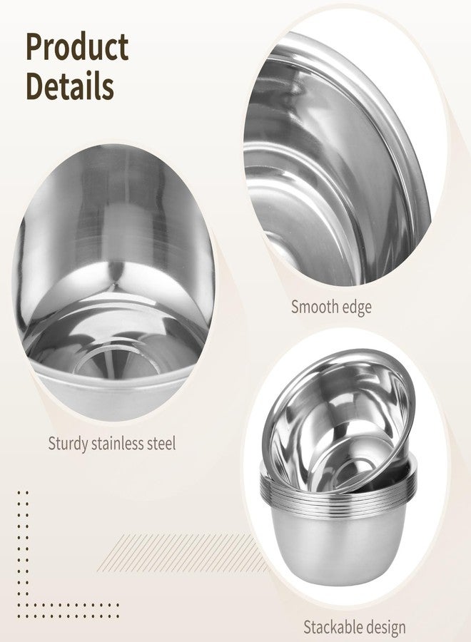 Anjetan 12 PCS Stainless Steel Prep Bowls, Nesting Metal Salad Prep Bowl, Heavy Duty Mixing Bowls for Kitchen Egg Beating Food Preparation, Stackable, Dishwasher Safe, 8.5 x 3.4 in - Image 3