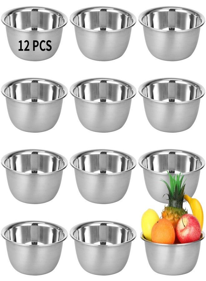Anjetan 12 PCS Stainless Steel Prep Bowls, Nesting Metal Salad Prep Bowl, Heavy Duty Mixing Bowls for Kitchen Egg Beating Food Preparation, Stackable, Dishwasher Safe, 8.5 x 3.4 in - Image 1