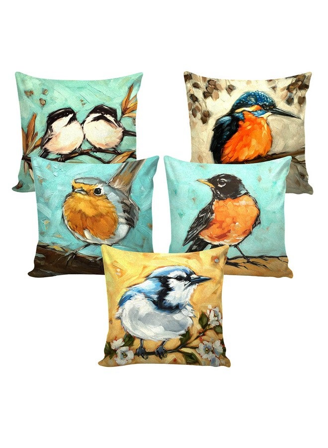 AEROHAVEN AEROHAVEN Set Of 5 Decorative Hand Made Velvet Throw/Pillow 150 TC Cushion Covers - Cc-38 (Multicolor, 20 Inch X 20 Inch)  - Image 2