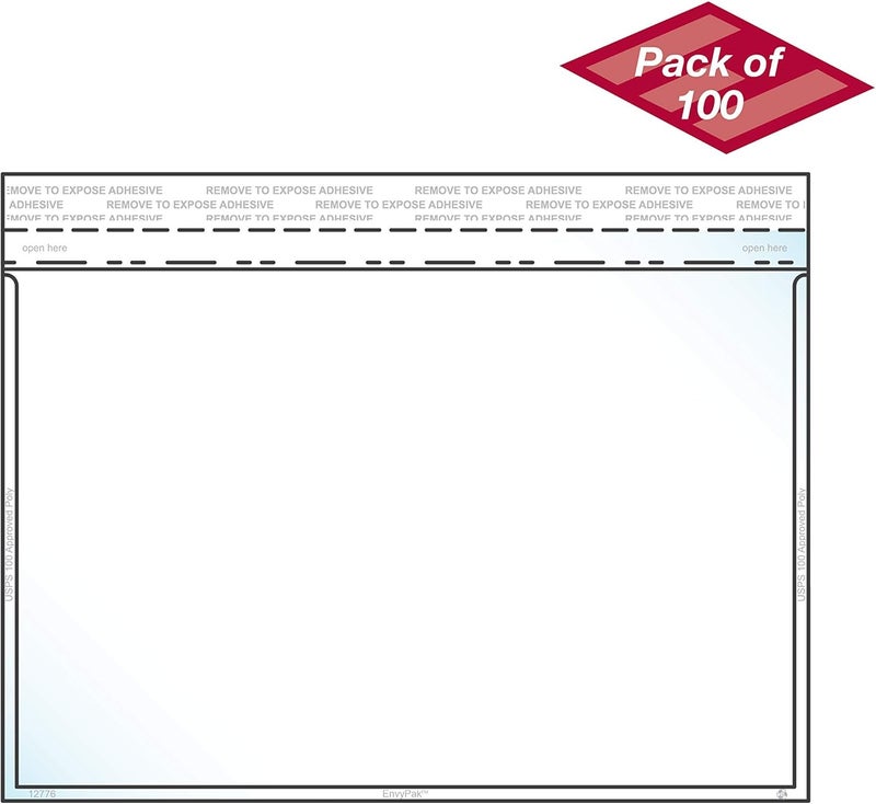 EnvyPak Clear Booklet/Catalog Envelope - Permanent Peel and Seal Closure - Holds 5.5" x 8.5" Insert - 100 Envelopes - Image 2