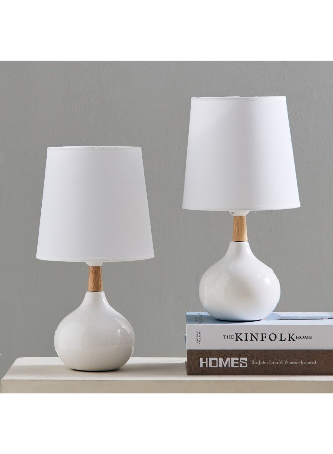 Home Box Ashra 2-Piece Ceramic Table Lamp Set 40 X 19 Cm - Image 1