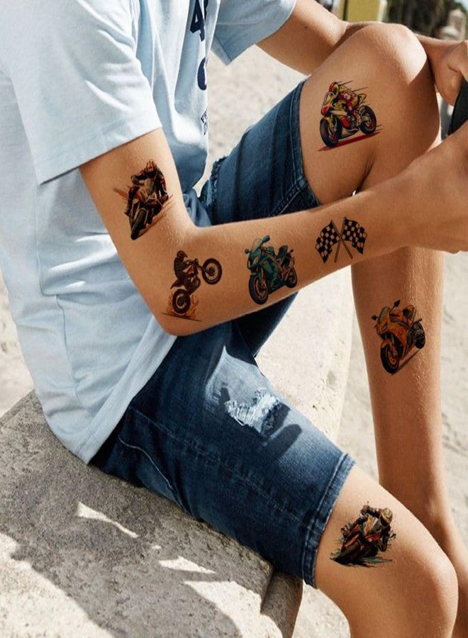 CHARLENT Dirt Bike Temporary Tattoos for Kids Party Supplies - 74 Individually Sheets Motorcycle Tattoos for Boys Motocross Birthday Party Favors Goodie Bag Fillers - Image 3