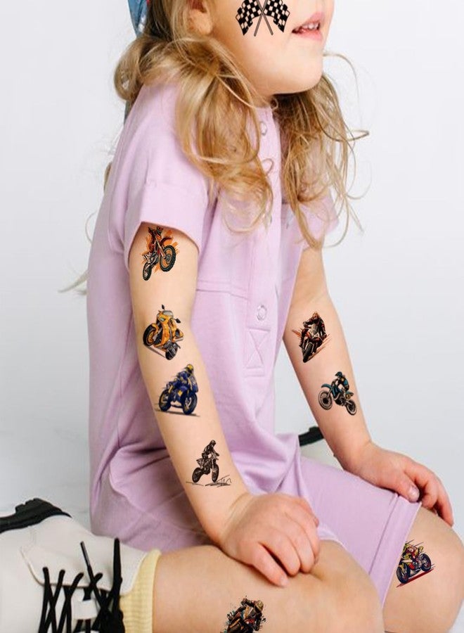 CHARLENT Dirt Bike Temporary Tattoos for Kids Party Supplies - 74 Individually Sheets Motorcycle Tattoos for Boys Motocross Birthday Party Favors Goodie Bag Fillers - Image 5
