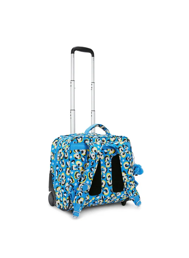 كيبلينغ Large Wheeled Backpack Female Leopard Floral Giorno