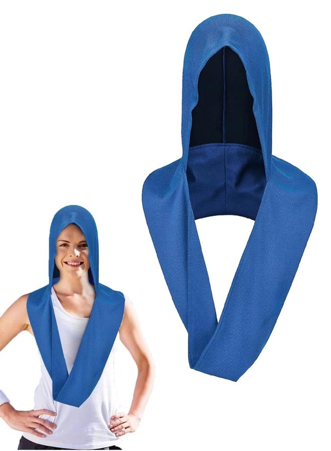 أس تس إل منشفة هودي تبريد، منشفة هودي ناعمة ومريحة وسريعة الجفاف متعددة الوظائف لحماية الرقبة من الشمس وشاح ومنشفة رأس واقية من الشمس في الهواء الطلق منشفة تبريد لركوب الدراجات في صالة الألعاب الرياضية واليوغا والتخييم - أزرق - Image 1