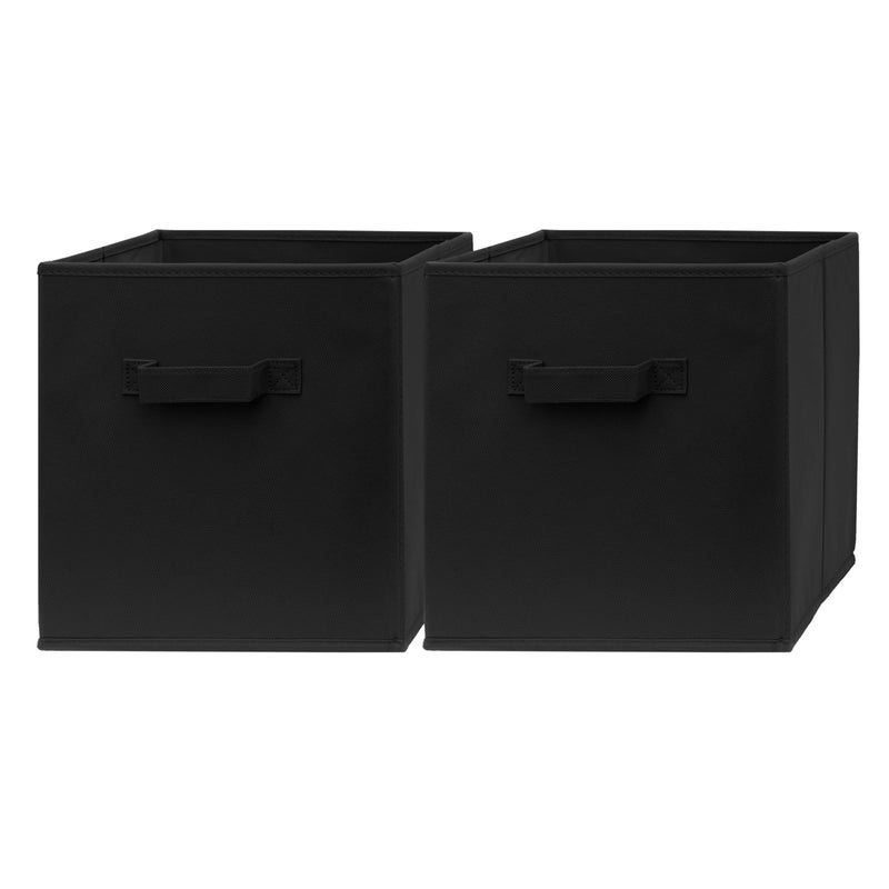 Pomatree 11x11 Cube Storage Bins 2 Pack 11 Inch Cube Storage Bin for Bedroom Living Room Clothes and Toys 2 Handles Foldable Cubby Organizer Bin - Image 2