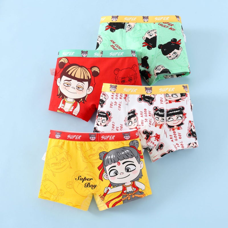 سراويل قطنية كرتونية للأطفال رائد فضاء K58 [فئة مطورة - 4 قطع]