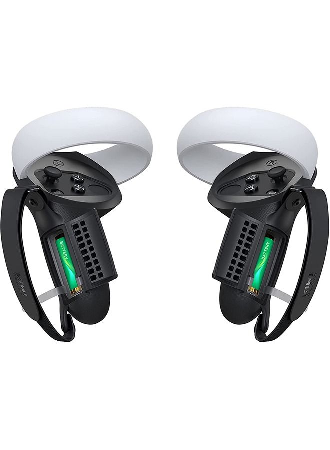 KIWI design Upgraded Controller Grips Cover with Battery Opening Protector with Knuckle Straps Compatible with Meta Quest 2 Accessories - Image 1