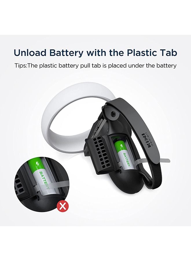 KIWI design Upgraded Controller Grips Cover with Battery Opening Protector with Knuckle Straps Compatible with Meta Quest 2 Accessories - Image 4