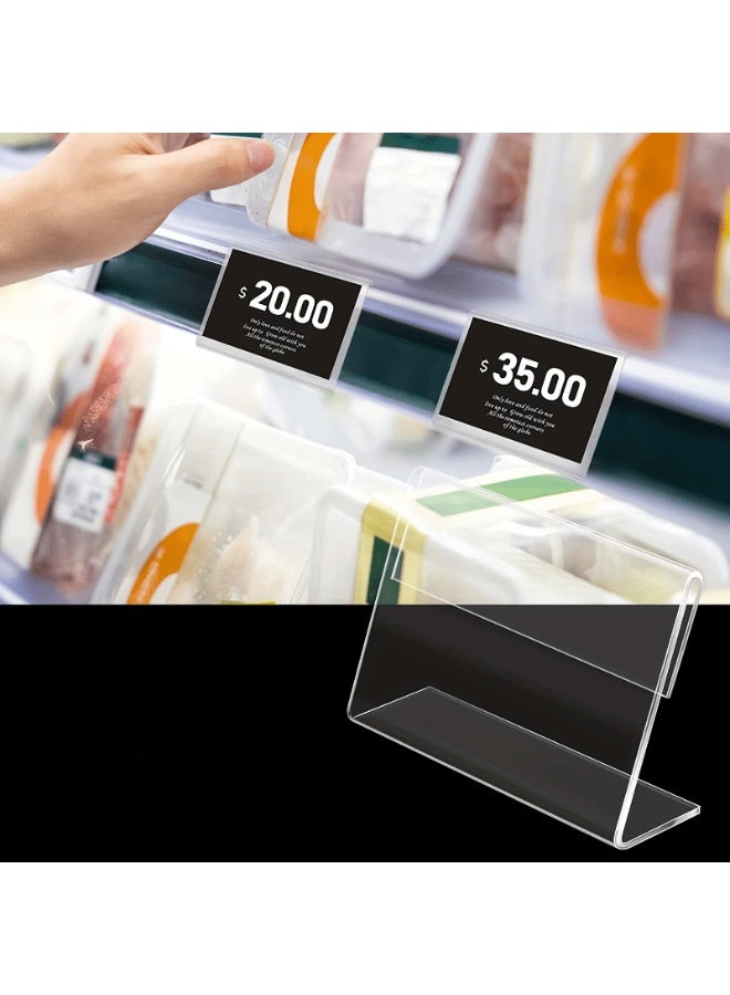فوك 10 قطع حامل علامات أكريليك على شكل حرف L، حامل عرض شفاف لبطاقات الأسعار، بطاقات الأسماء والملصقات - مثالي لأسطح العدادات في المتاجر - Image 3