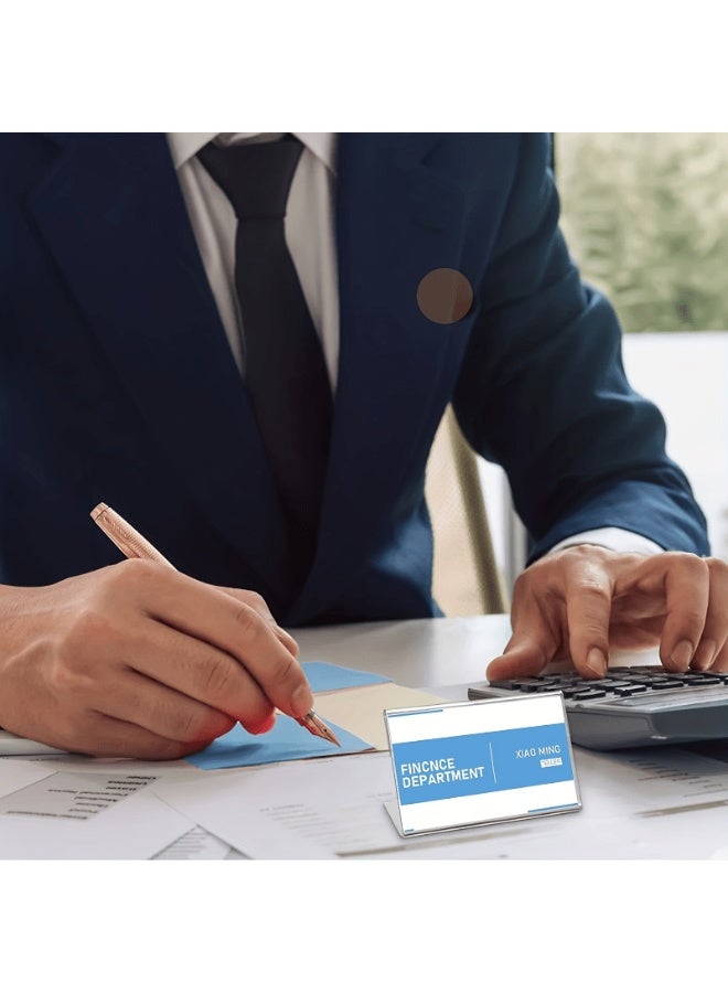 فوك 10 قطع حامل علامات أكريليك على شكل حرف L، حامل عرض شفاف لبطاقات الأسعار، بطاقات الأسماء والملصقات - مثالي لأسطح العدادات في المتاجر - Image 5