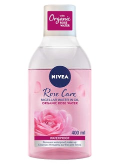 Nivea Face Micellar with Organic Rose Water in oil, Makeup Remover, All Skin Types, 400ml  - Image 1