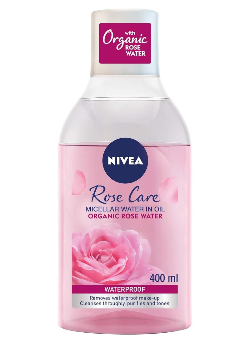 Nivea Face Micellar with Organic Rose Water in oil, Makeup Remover, All Skin Types, 400ml  - Image 1