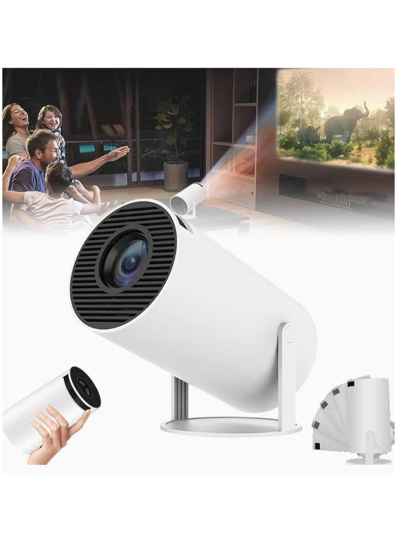 Beam Master Pro Projector, Magic Screens WiFi 4K Projector, Auto Keystone Correction HD Projector, Mini Smart Portable Video Projector - 180 Degree Rotation (White) - Image 1