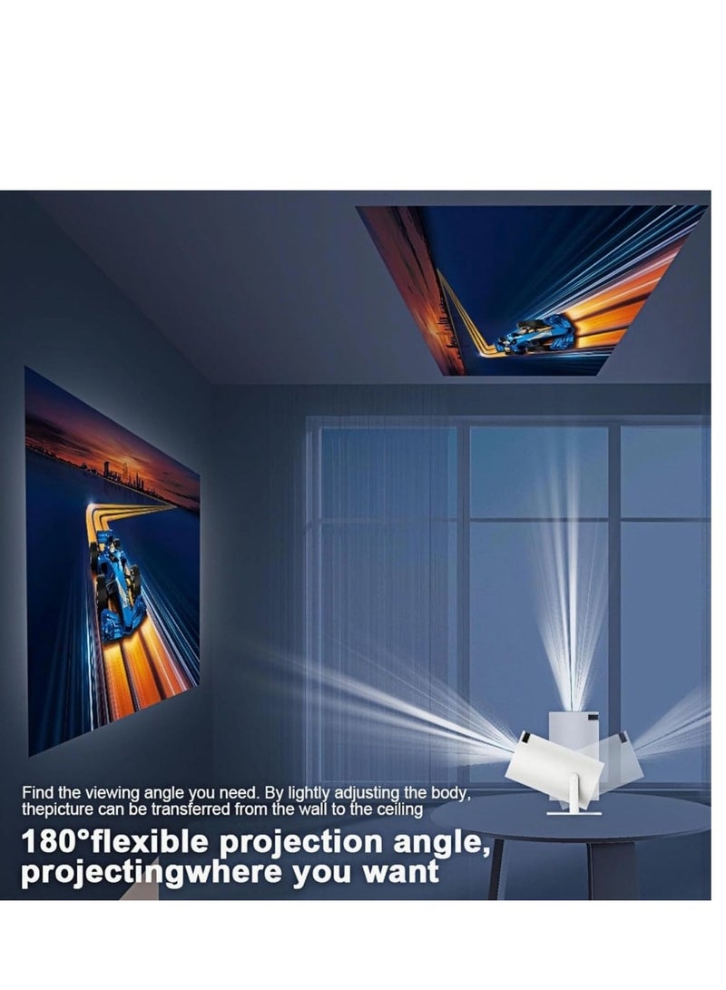 Beam Master Pro Projector, Magic Screens WiFi 4K Projector, Auto Keystone Correction HD Projector, Mini Smart Portable Video Projector - 180 Degree Rotation (White) - Image 4