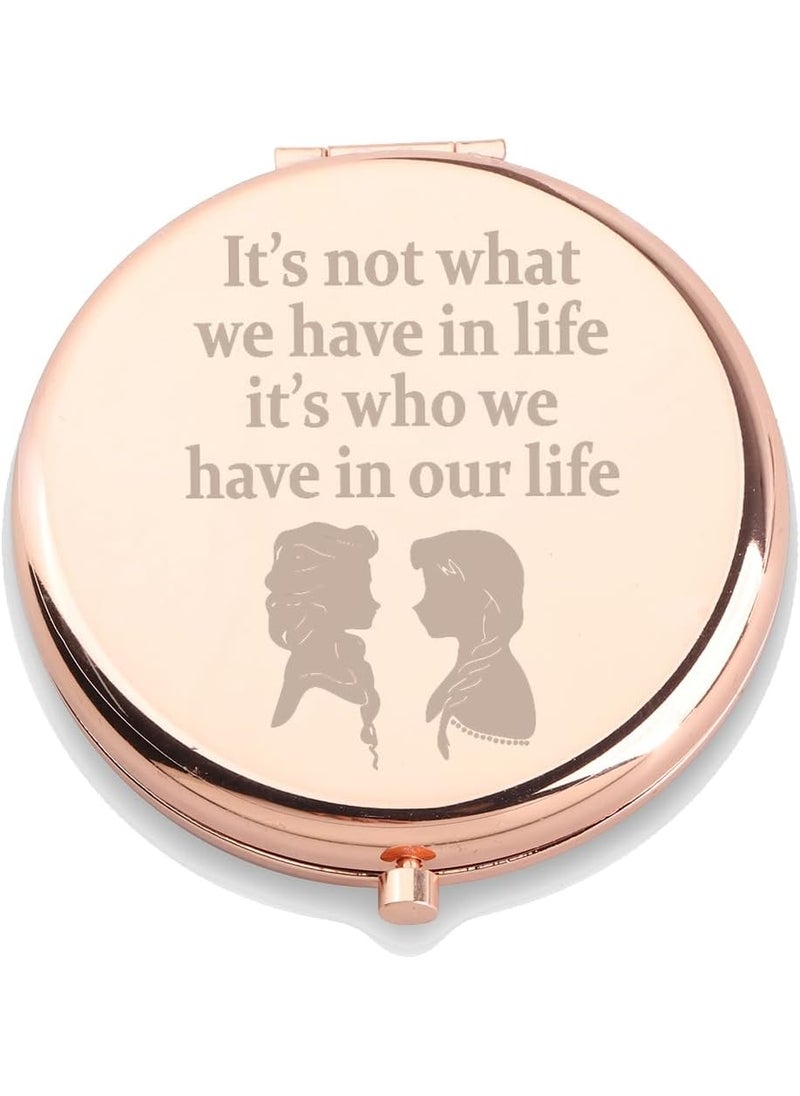 WUSUANED - WUSUANED Frozen Princess Makeup Mirror It’s Not What We Have in Life It’s Who We Have in Our Life Jewelry Movie Inspired Gift Fairy Tales Fans Gift (Frozen Princess Mirror) - Image 1
