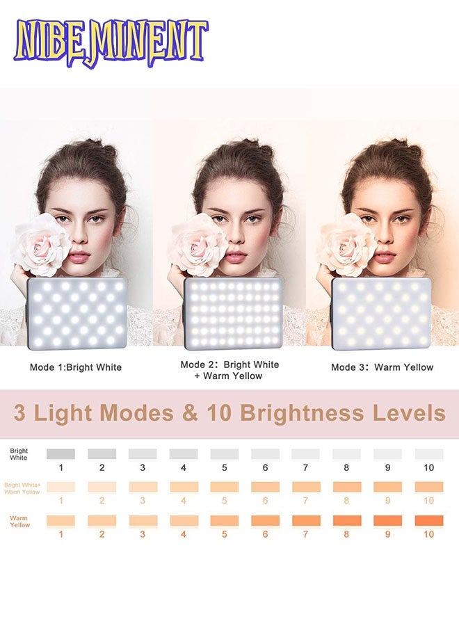 NIBEMINENT 60 LED High Power Rechargeable Clip Fill Video Conference Photography Light with Front & Back Clip, Adjusted 3 Light Modes for Phone, iPhone, Android, iPad, Laptop, for Makeup, TikTok, Selfie, Vlog  - Image 3