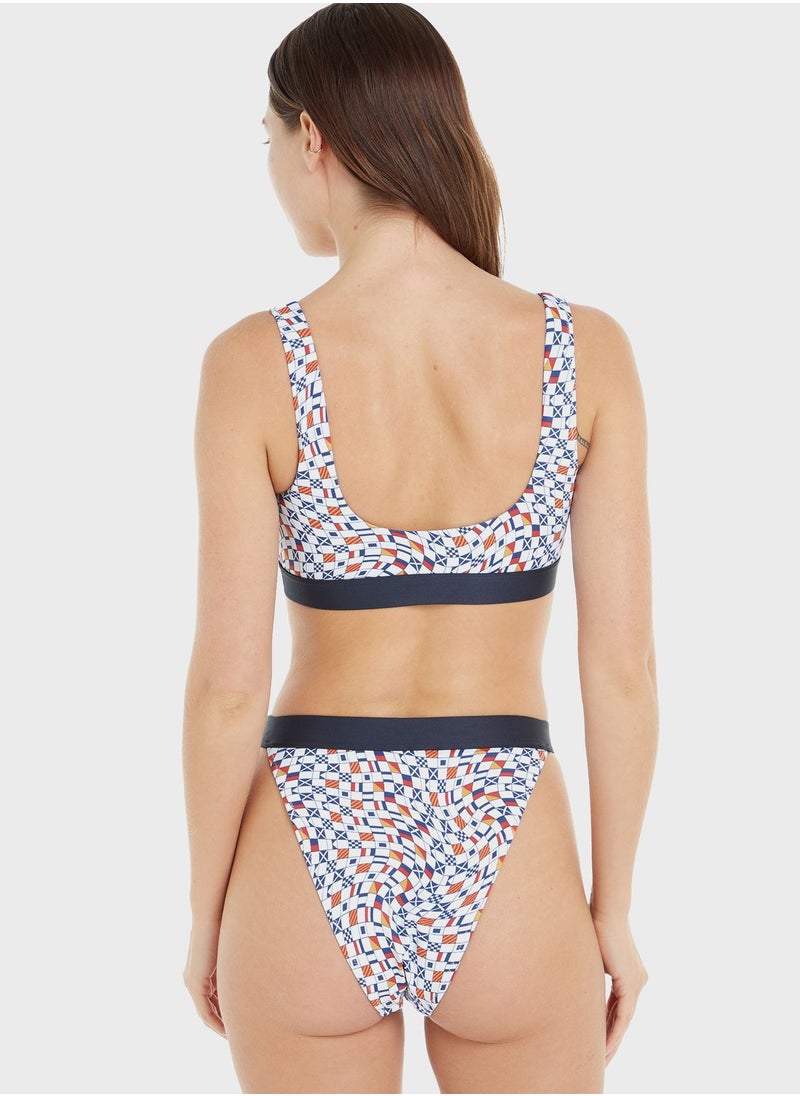 TOMMY JEANS - Logo Detail Printed Bikini Top - Image 1