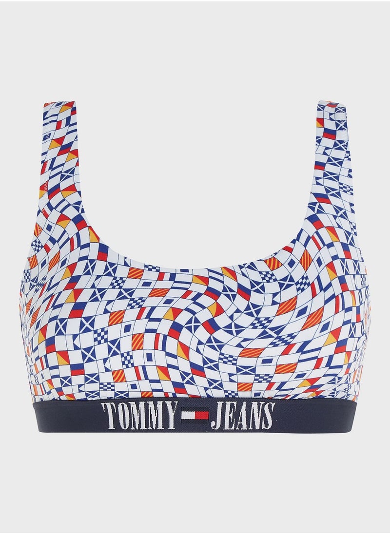 TOMMY JEANS - Logo Detail Printed Bikini Top - Image 1