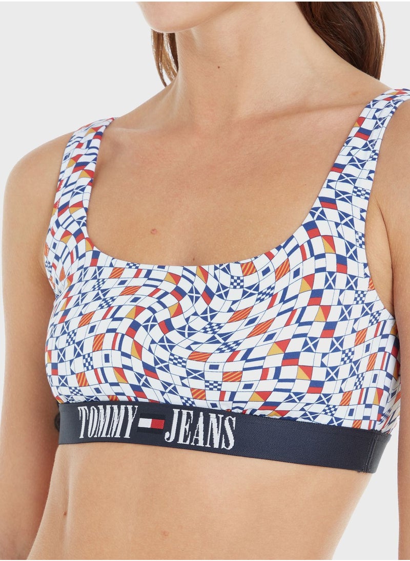 TOMMY JEANS - Logo Detail Printed Bikini Top - Image 1