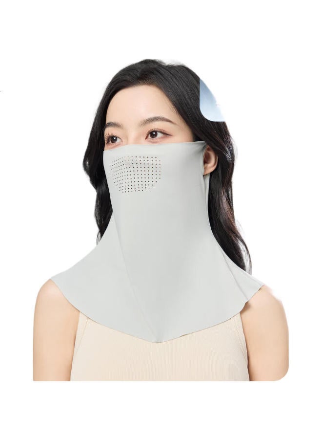 Jiumu Ice Silk Sunscreen Face Mask Women'S Summer Uv Protection Sunshade Veil Driving Neck Protection Breathable Full Face Mask - Image 1