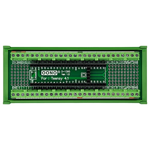 OONO Terminal Block Breakout Board Module for Teensy 4.1, DIN Rail Mount Version - Image 1