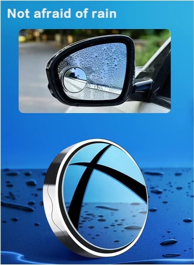 Gecomo 2 Pieces Vacuum Blind Spot Mirror, No Glue, No Harm To The Car Mirror, 2 Inch/5CM Round Hd Glass Convex Wide Angle Side Mirrors, Convex Mirrors for Any Car, Van, Suv and Truck (Silver, 2 Pcs) - Image 4