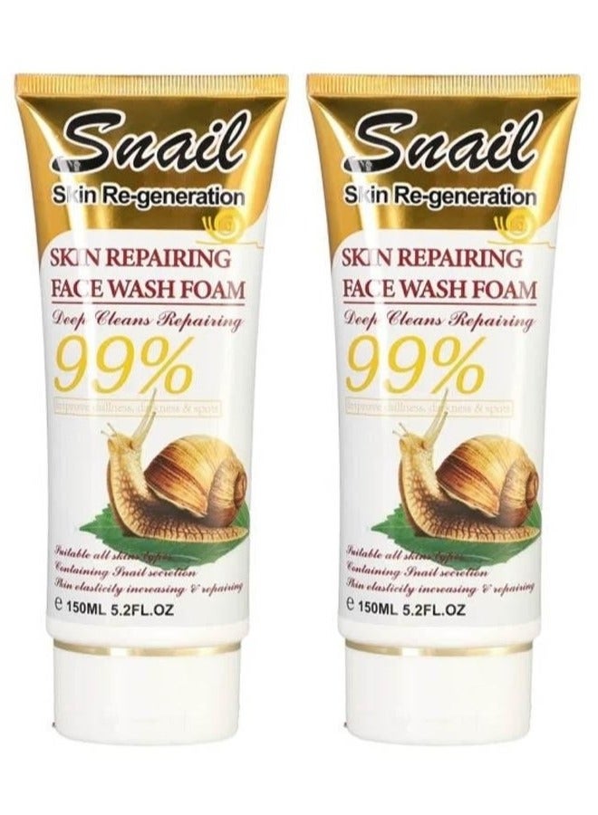 SNAIL 2Pc Snail Skin Repairing Face Wash 150 Ml - Image 1