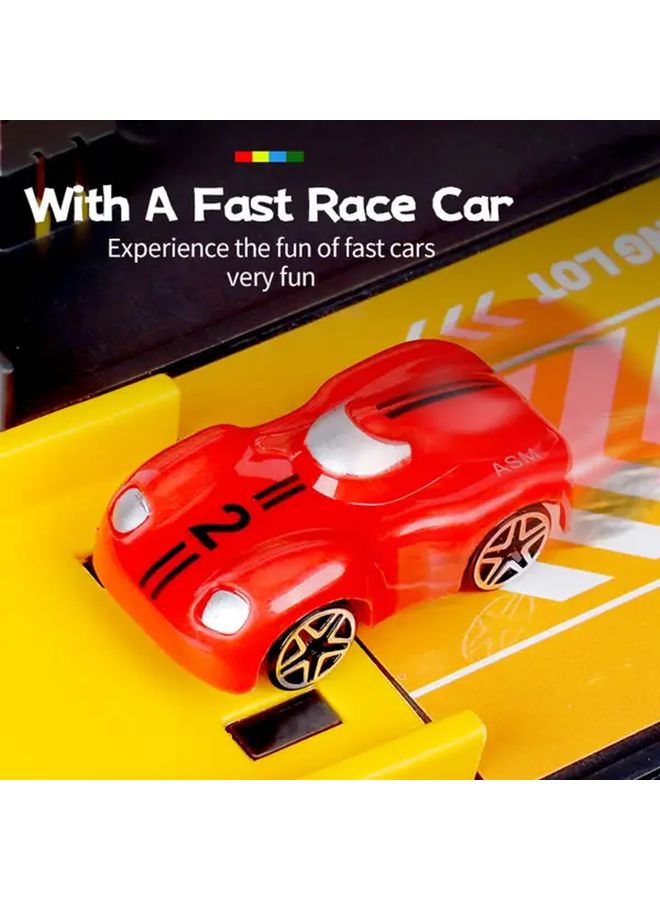 Red DIY Fire Track Toy Multi Story Parking Lot Educational Engineering Vehicle Playset - Image 4