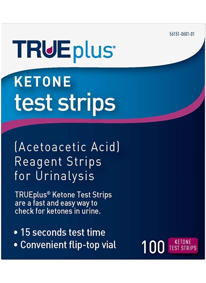 TRUEplus TRUEplus® Ketone Test Strips – Ideal for Low-carb dieters– Made in USA–Urinalysis Test Sticks (100)  - Image 1